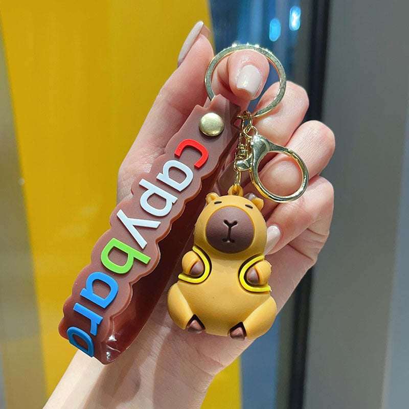 Kulcstartó kapibara – karikatúra tengerimalac függő PVC, YLING márka