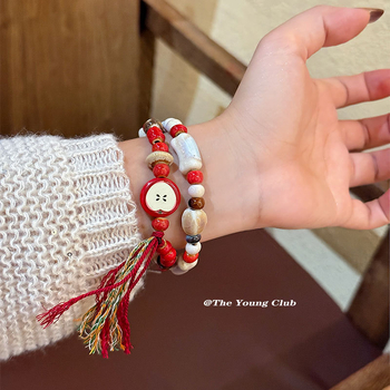 Brățară ceramică cu flori, lucrată manual, pentru femei, stil dulce