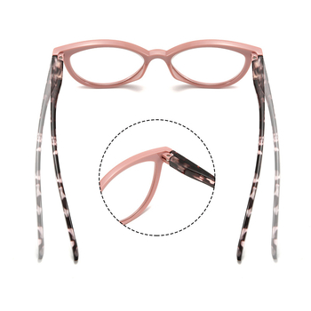 Ochelari de citit cu design cat-eye, cadru mare, lentile PC, protecție UV, anti-lumină albastră