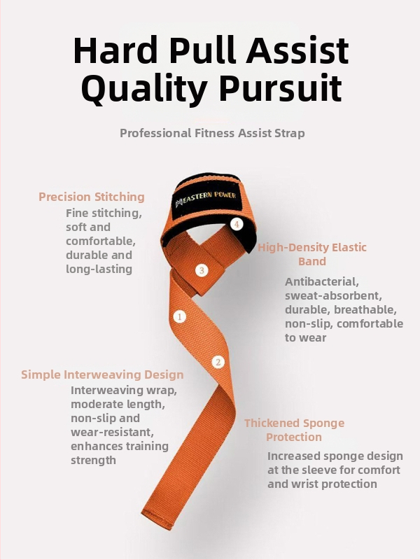 Fitnesz fogássegítő öv, tenyérvédő, poliészter + SBR anyag, általános használat, Eastern Power