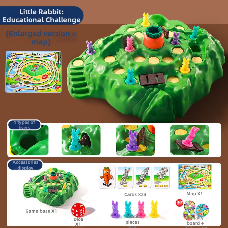 Nyúlcsapda — Kétfős társasjáték, gondolkodás fejlesztése és szülő-gyerek interakció, műanyag, 4–14 éveseknek