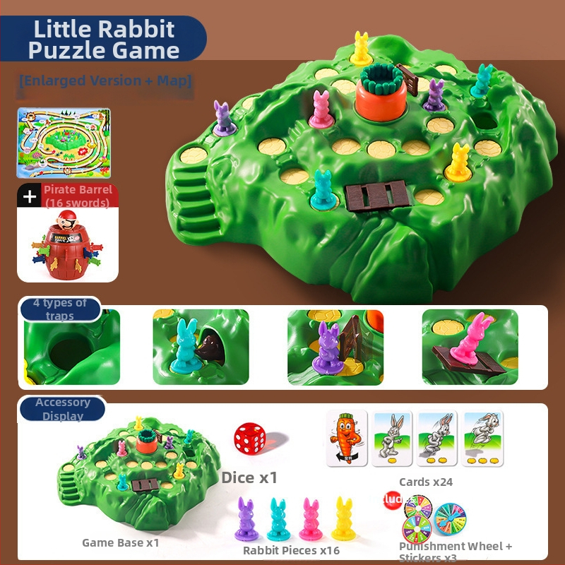 Nyúlcsapda — Kétfős társasjáték, gondolkodás fejlesztése és szülő-gyerek interakció, műanyag, 4–14 éveseknek