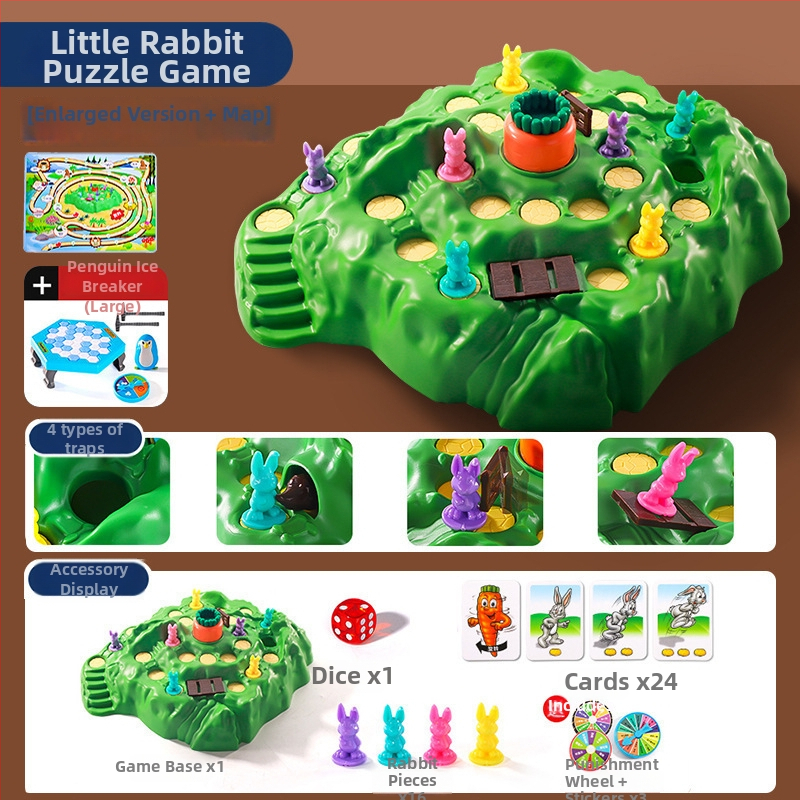 Nyúlcsapda — Kétfős társasjáték, gondolkodás fejlesztése és szülő-gyerek interakció, műanyag, 4–14 éveseknek