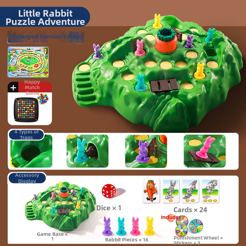 Nyúlcsapda — Kétfős társasjáték, gondolkodás fejlesztése és szülő-gyerek interakció, műanyag, 4–14 éveseknek