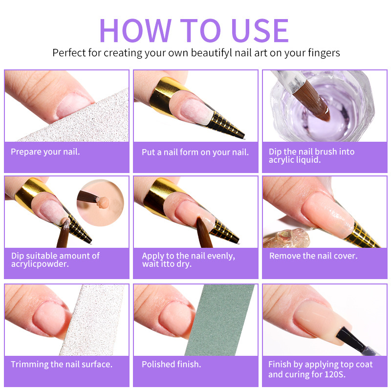 Limegirl Ολοκληρωμένο σετ εργαλείων περιποίησης νυχιών με κιτ κρυστάλλινης πούδρας – Πλαστικό, Ιδιωτικής Ετικέτας με Άδεια, Εγχώρια Μάρκα