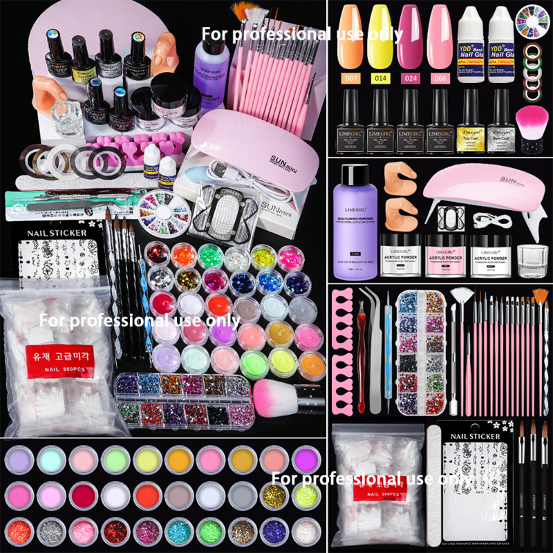 Limegirl Ολοκληρωμένο σετ εργαλείων περιποίησης νυχιών με κιτ κρυστάλλινης πούδρας – Πλαστικό, Ιδιωτικής Ετικέτας με Άδεια, Εγχώρια Μάρκα