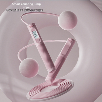 Bežično užad za preskakanje s elektroničkim brojačem, 3 m čelično uže, teška kugla, ABS ručke (unutarnji fitness za odrasle)