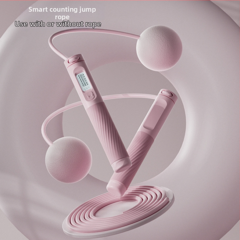 Bežično užad za preskakanje s elektroničkim brojačem, 3 m čelično uže, teška kugla, ABS ručke (unutarnji fitness za odrasle)