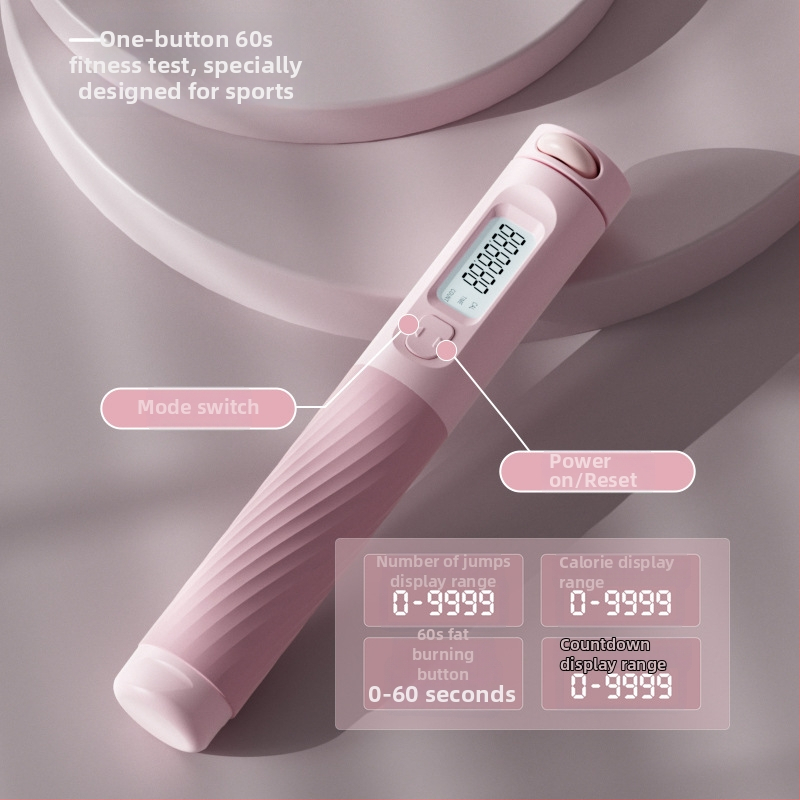 Bežično užad za preskakanje s elektroničkim brojačem, 3 m čelično uže, teška kugla, ABS ručke (unutarnji fitness za odrasle)