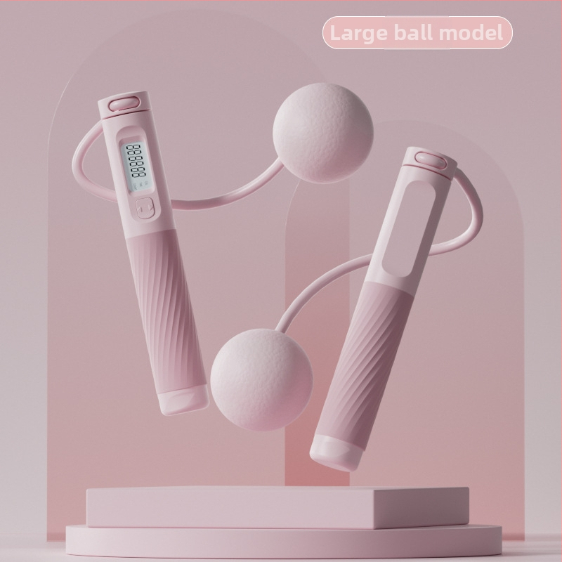 Bežično užad za preskakanje s elektroničkim brojačem, 3 m čelično uže, teška kugla, ABS ručke (unutarnji fitness za odrasle)