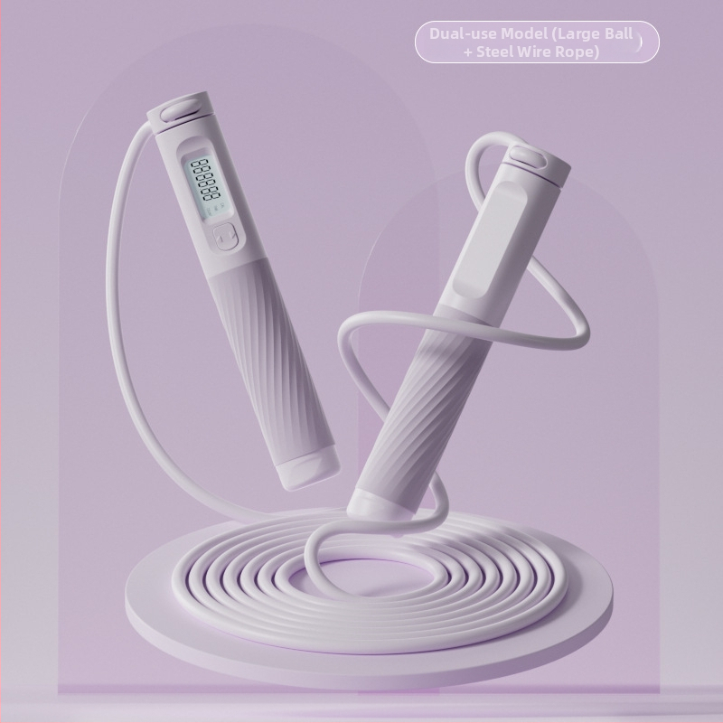 Bežično užad za preskakanje s elektroničkim brojačem, 3 m čelično uže, teška kugla, ABS ručke (unutarnji fitness za odrasle)