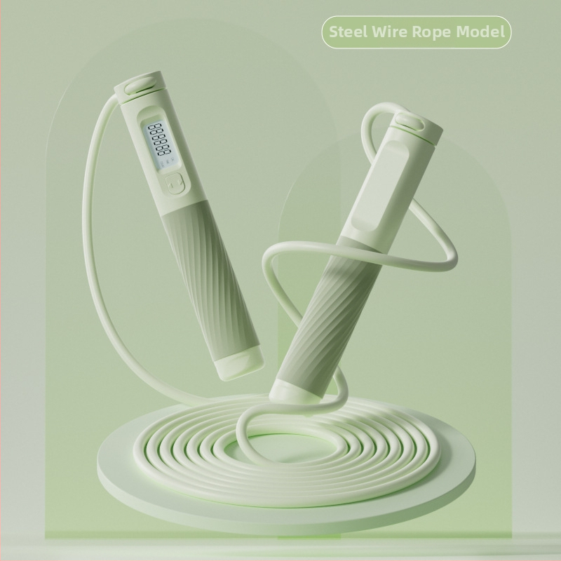 Bežično užad za preskakanje s elektroničkim brojačem, 3 m čelično uže, teška kugla, ABS ručke (unutarnji fitness za odrasle)