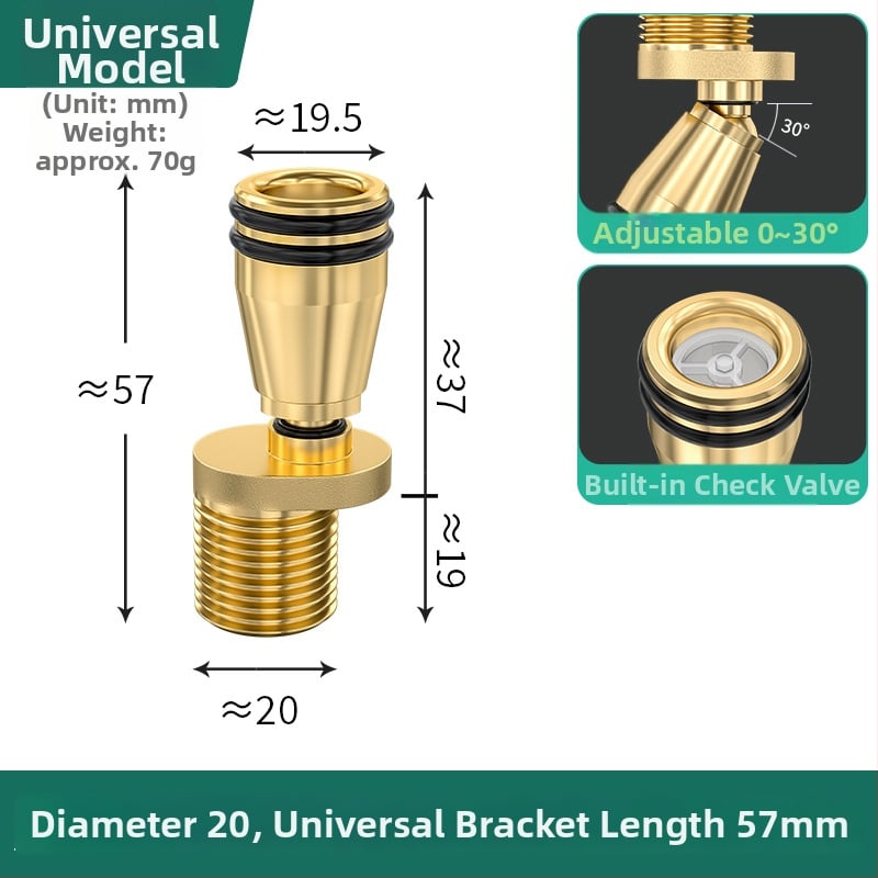 Accesoriu pentru duș din cupru, articulație înclinată, rotire, stil lux