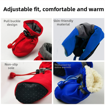 Pantofi pentru câini din cauciuc, anti-derapare, impermeabili, utilizare universală, brand A cabbage pet, păstrează căldura