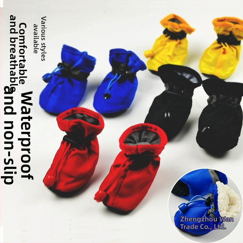 Pantofi pentru câini din cauciuc, anti-derapare, impermeabili, utilizare universală, brand A cabbage pet, păstrează căldura