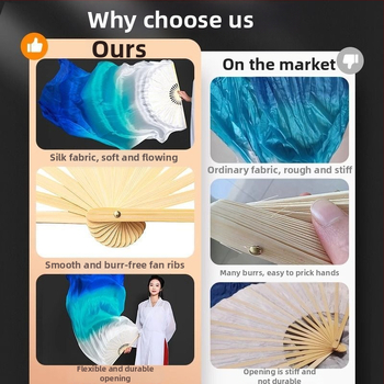 Fan de dans din bambus – prop pentru belly dance, stil chinezesc, potrivit pentru casă, grădină, scenă, locații și birou