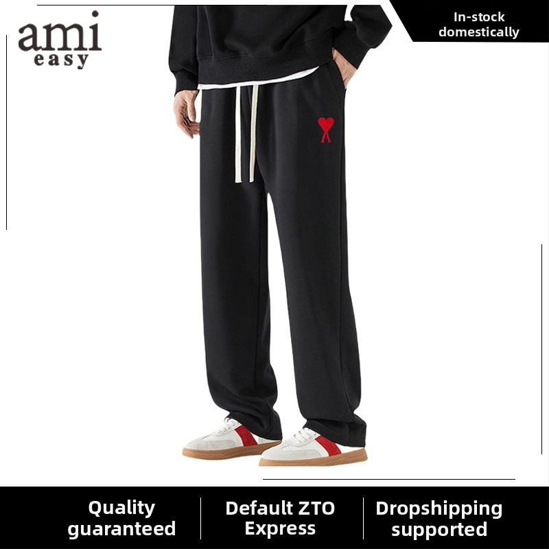 Pantaloni casual pentru bărbați, croială dreaptă, țesătură din bumbac cu dungi, croială lejeră (toamnă, talie medie, închidere cu șnur, bumbac, dungă)