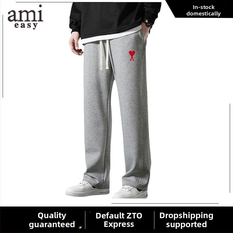 Pantaloni casual pentru bărbați, croială dreaptă, țesătură din bumbac cu dungi, croială lejeră (toamnă, talie medie, închidere cu șnur, bumbac, dungă)