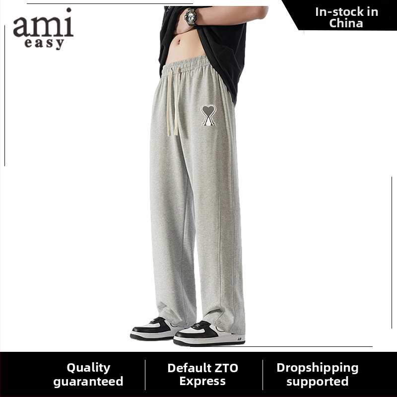 Pantaloni casual pentru bărbați, croială dreaptă, țesătură din bumbac cu dungi, croială lejeră (toamnă, talie medie, închidere cu șnur, bumbac, dungă)