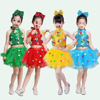 Set de costume de dans pentru copii: fustă tul cu paiete pentru fete și costum pentru băieți; material: fibră acrilică; sezon: vară 2022; ocazia: dansul burii