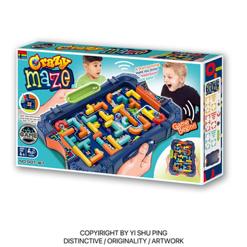 Joc de masă din plastic cu labirint de echilibru pentru doi – puzzle interactiv ce dezvoltă coordonarea mână-ochi