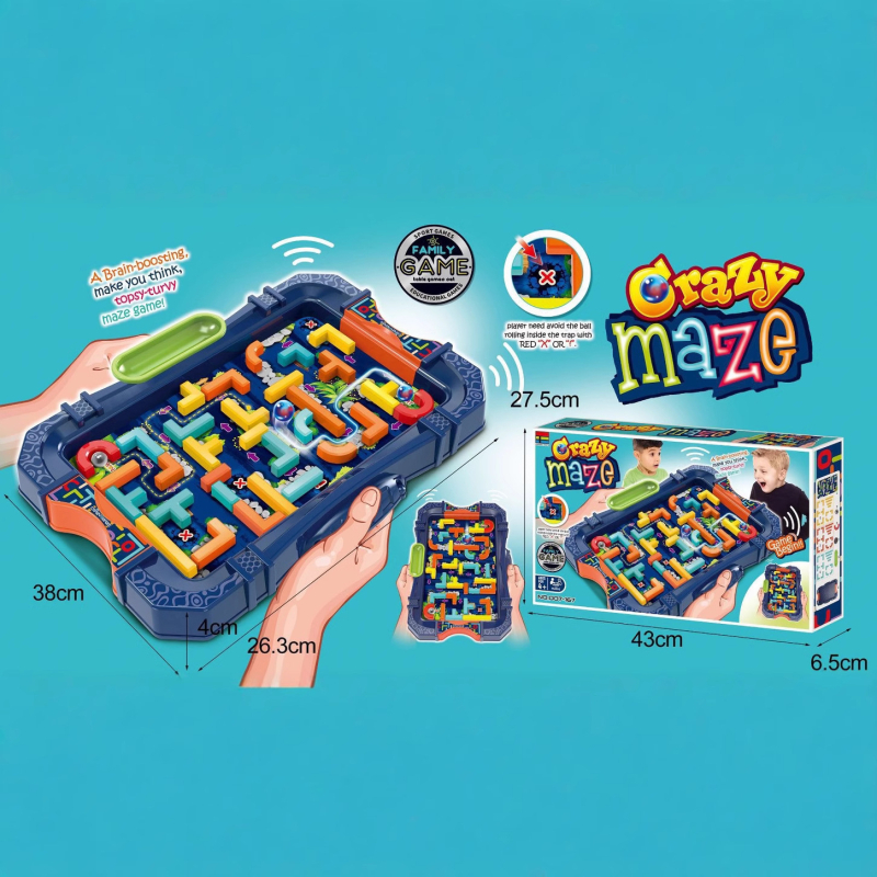 Joc de masă din plastic cu labirint de echilibru pentru doi – puzzle interactiv ce dezvoltă coordonarea mână-ochi