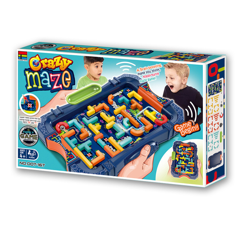 Joc de masă din plastic cu labirint de echilibru pentru doi – puzzle interactiv ce dezvoltă coordonarea mână-ochi