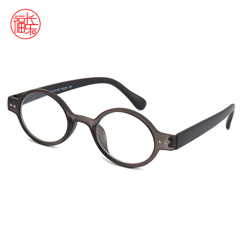 Naočale za čitanje s asfernim lećama od smole, okvir od PC-a, stil okruglog okvira, ovalna kutija, retro književno-umjetnički stil