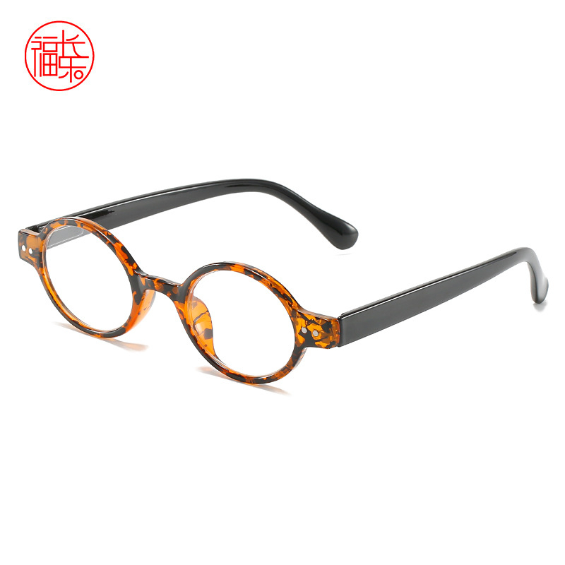 Naočale za čitanje s asfernim lećama od smole, okvir od PC-a, stil okruglog okvira, ovalna kutija, retro književno-umjetnički stil