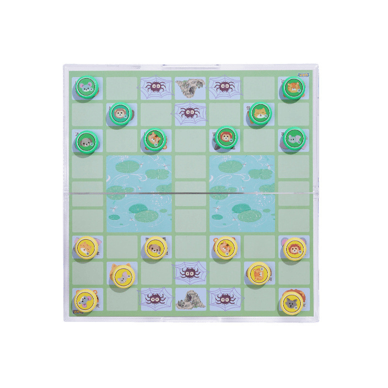 Joc de masă magnetic pliabil — set multiplu educațional cu Flying Chess, Snakes and Ladders, Șah Chinezesc, Backgammon, Gomoku și Checkers; Material din plastic, pentru vârsta 7–14 ani