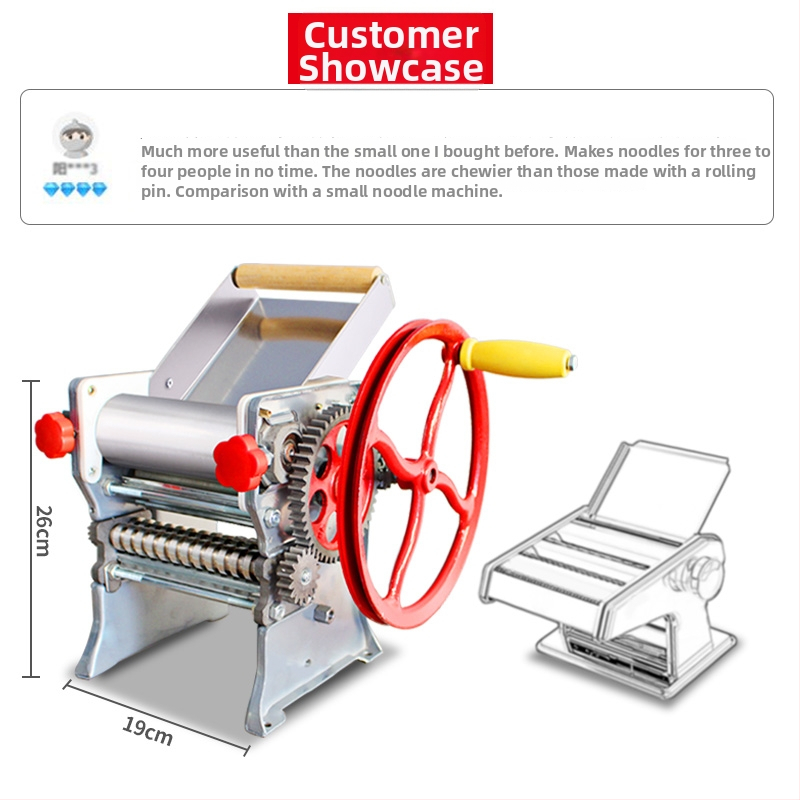 Mașină manuală de aluat pentru uz casnic — multifuncțională, întinde aluatul și pregătește foi pentru gyoza/dumplings și tăiței