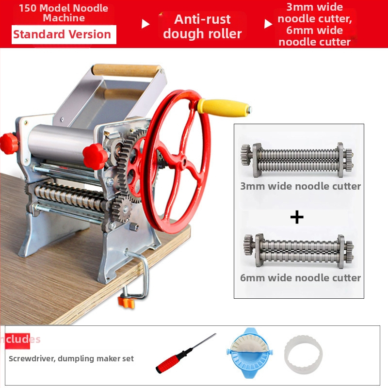 Mașină manuală de aluat pentru uz casnic — multifuncțională, întinde aluatul și pregătește foi pentru gyoza/dumplings și tăiței