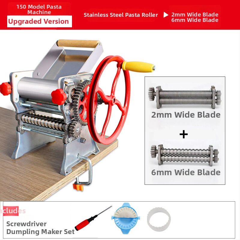 Mașină manuală de aluat pentru uz casnic — multifuncțională, întinde aluatul și pregătește foi pentru gyoza/dumplings și tăiței