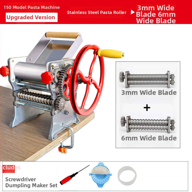Mașină manuală de aluat pentru uz casnic — multifuncțională, întinde aluatul și pregătește foi pentru gyoza/dumplings și tăiței