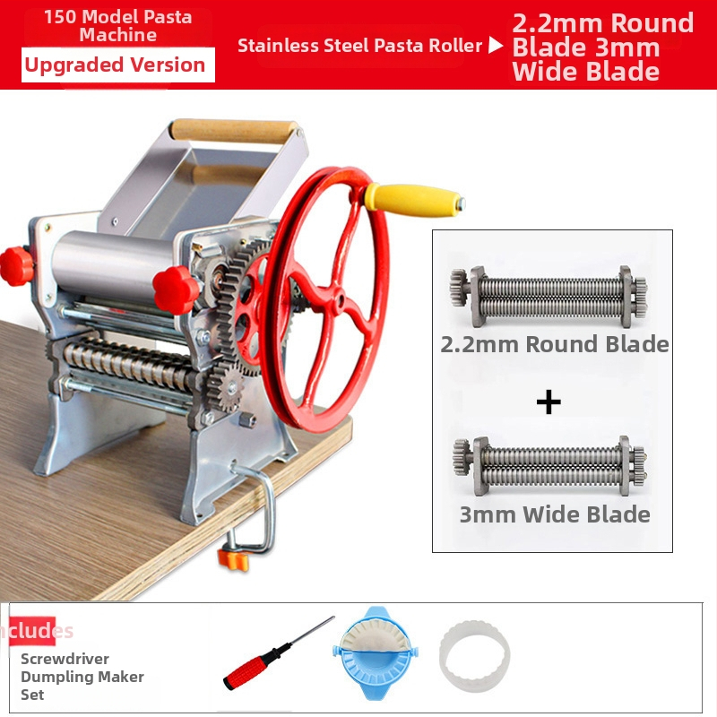 Mașină manuală de aluat pentru uz casnic — multifuncțională, întinde aluatul și pregătește foi pentru gyoza/dumplings și tăiței