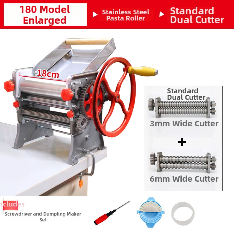 Mașină manuală de aluat pentru uz casnic — multifuncțională, întinde aluatul și pregătește foi pentru gyoza/dumplings și tăiței