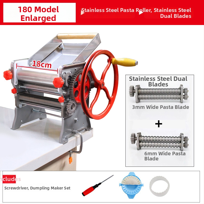 Mașină manuală de aluat pentru uz casnic — multifuncțională, întinde aluatul și pregătește foi pentru gyoza/dumplings și tăiței