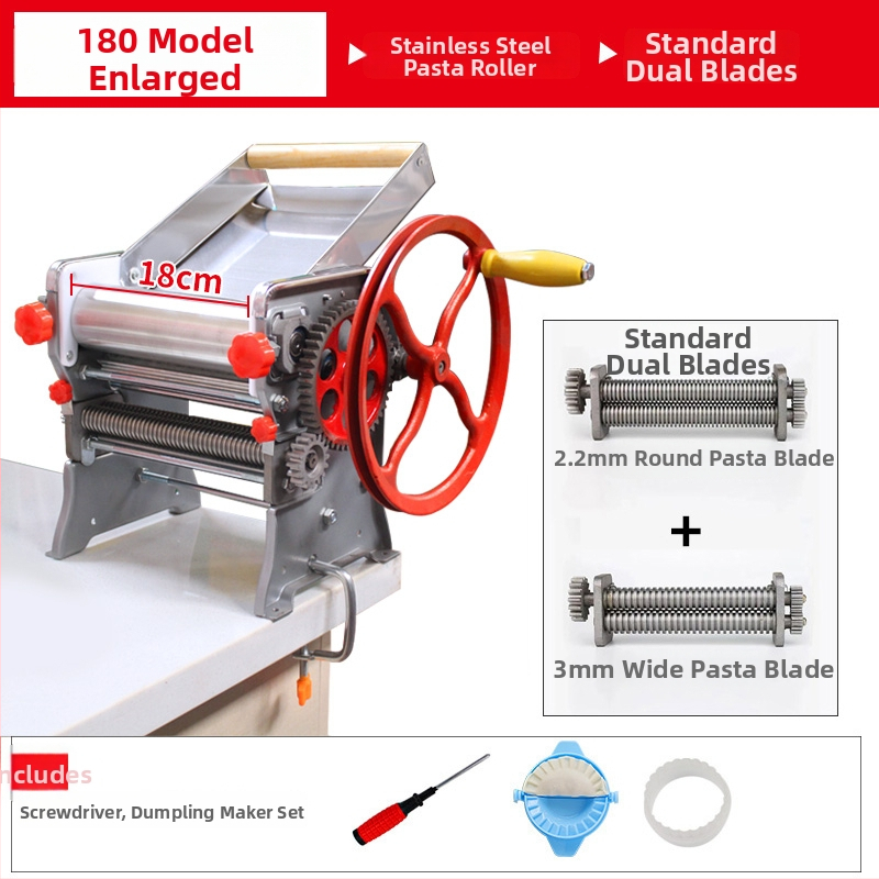 Mașină manuală de aluat pentru uz casnic — multifuncțională, întinde aluatul și pregătește foi pentru gyoza/dumplings și tăiței