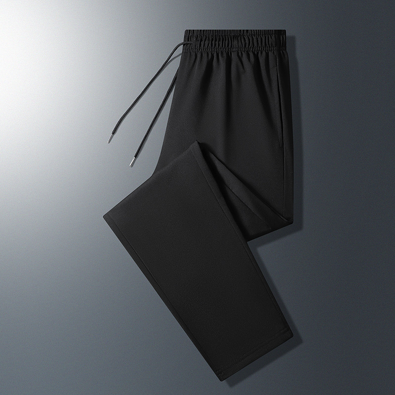 Pantaloni casual bărbătești drepti, talie medie, închidere cu șnur, țesătură poliester 91-95%, pentru primăvară și toamnă