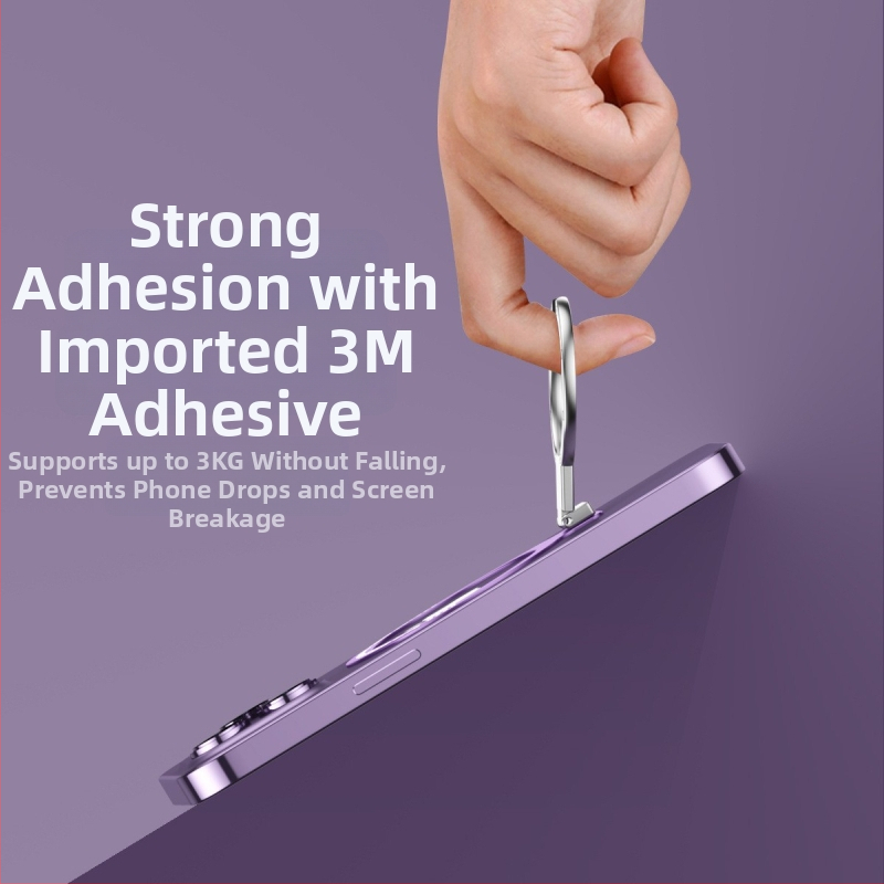 Extrémne tenký držiak na telefón s prstenom, kovový materiál zo zliatiny zinku, skladací otočný stojan s pevnou priľnavosťou