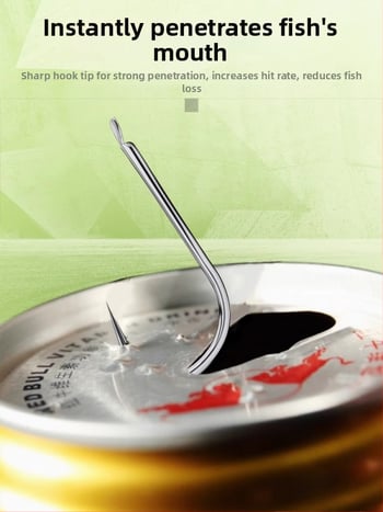 Haidi Cârlig de pescuit din nylon, cu mâner lung, cu două cârlige și linie de mansetă