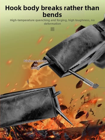 Haidi Cârlig de pescuit din nylon, cu mâner lung, cu două cârlige și linie de mansetă