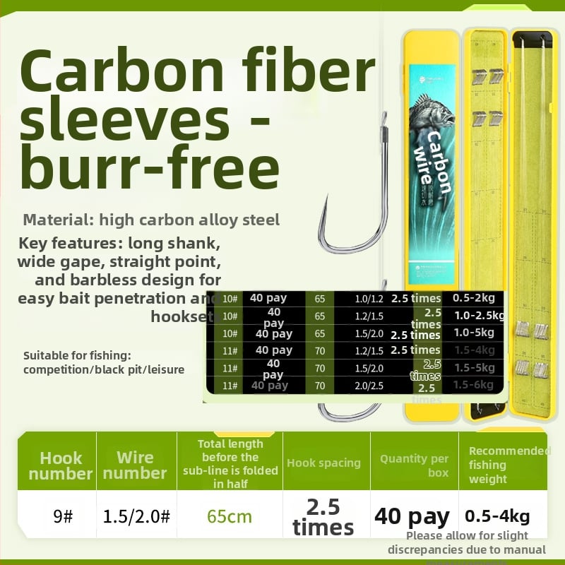 Haidi Cârlig de pescuit din nylon, cu mâner lung, cu două cârlige și linie de mansetă