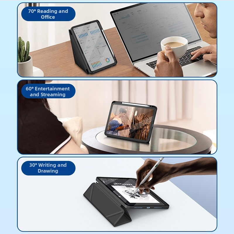 Ochranné puzdro na iPad, akrylové, dva v jednom, obchodný štýl, podpora režimu spánku, proti pádu, kompatibilné s Apple iPad s čipom A16