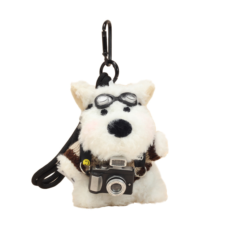 Pandantiv pluș West Highland – Cățeluș păpușă, Umplutură PP bumbac, Blană scurtă, Pentru vârsta 15–35 ani, Origine Guangdong