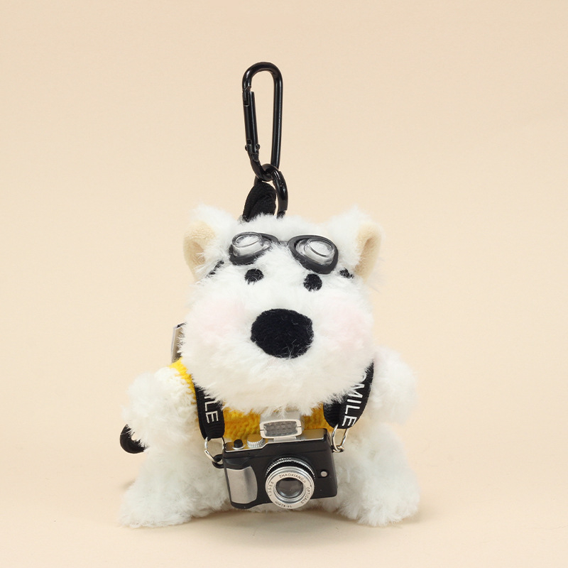 Pandantiv pluș West Highland – Cățeluș păpușă, Umplutură PP bumbac, Blană scurtă, Pentru vârsta 15–35 ani, Origine Guangdong