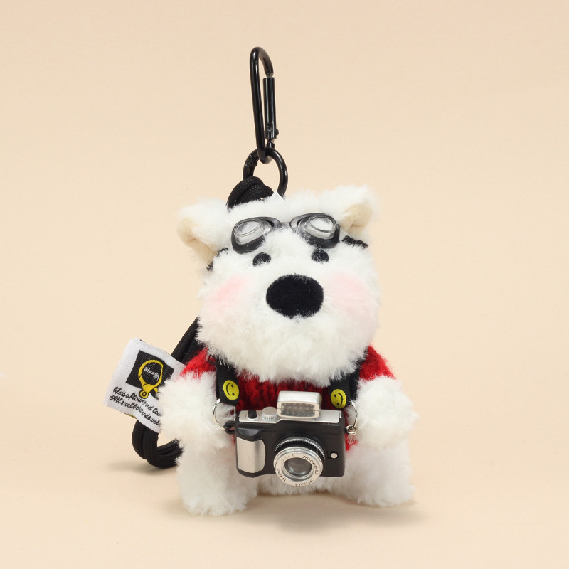 Pandantiv pluș West Highland – Cățeluș păpușă, Umplutură PP bumbac, Blană scurtă, Pentru vârsta 15–35 ani, Origine Guangdong