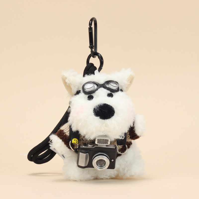 Pandantiv pluș West Highland – Cățeluș păpușă, Umplutură PP bumbac, Blană scurtă, Pentru vârsta 15–35 ani, Origine Guangdong