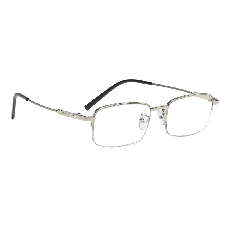 Naočale za čitanje s zaštitom od plavog svjetla, poluokvirne kvadratne okvire, PC leće, za starije osobe