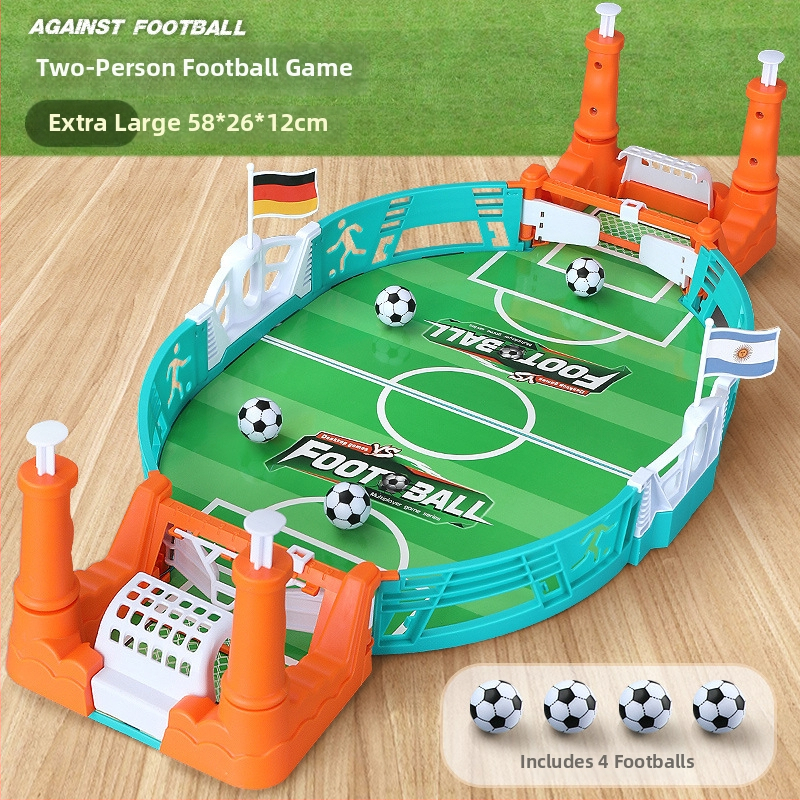 Joc de fotbal la masă pentru doi — jucărie educativă interactivă pentru părinți și copii, din plastic, destinat 7–14 ani, greutate 0,32 kg
